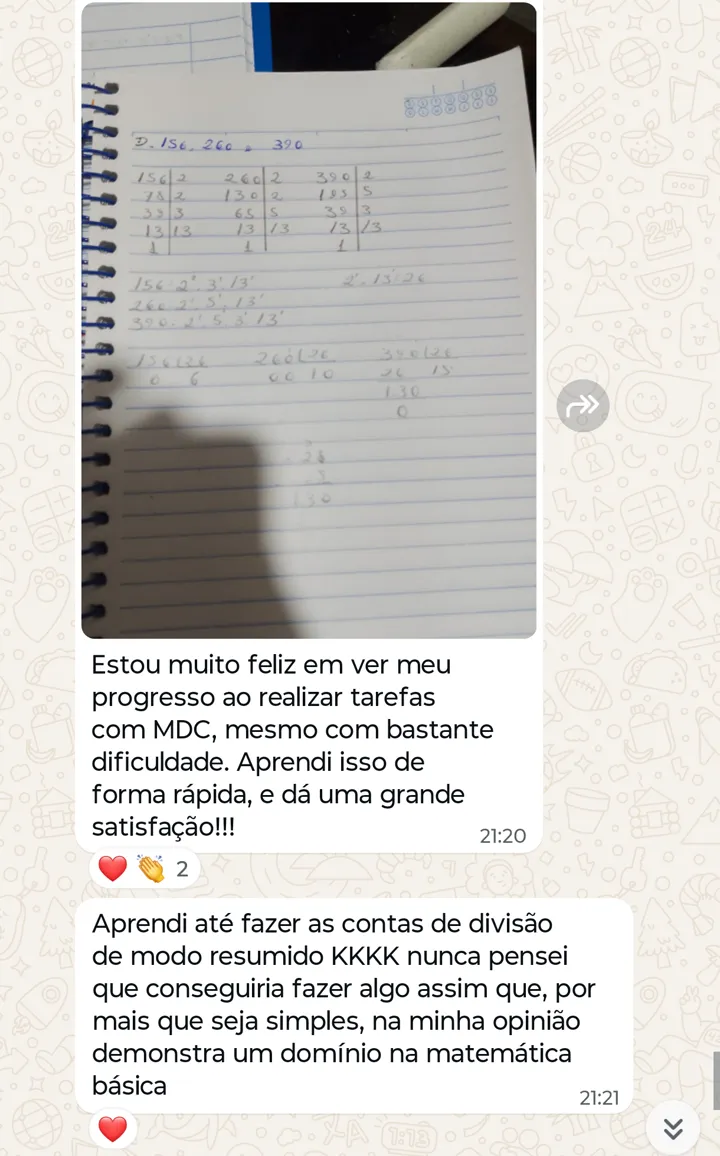 Santiago comenta o domínio conquistado na matemática básica